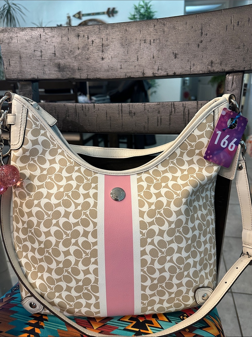Coach #166 Chelsea 1941 series heritage Signature Pattern Hobo Bag